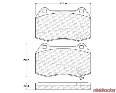 Posi-Quiet Semi-Metallic Brake Pads with Hardware 104.09601 - 104.09601