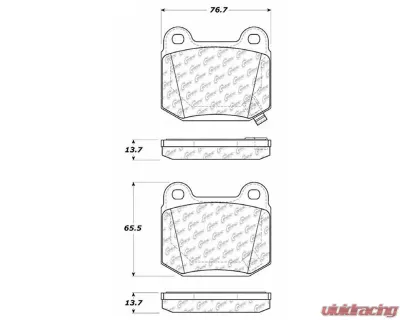 Posi-Quiet Semi-Metallic Brake Pads with Hardware 104.09611 - 104.09611