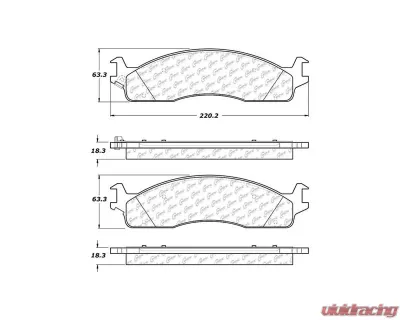 Posi-Quiet Semi-Metallic Brake Pads with Hardware 104.09650 - 104.09650