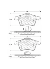 Posi-Quiet Semi-Metallic Brake Pads with Hardware 104.09790                                     - 104.09790 - Image 2