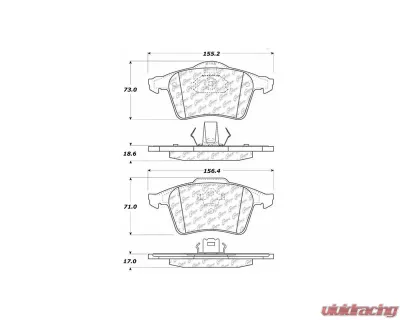 Posi-Quiet Semi-Metallic Brake Pads with Hardware 104.09790 - 104.09790