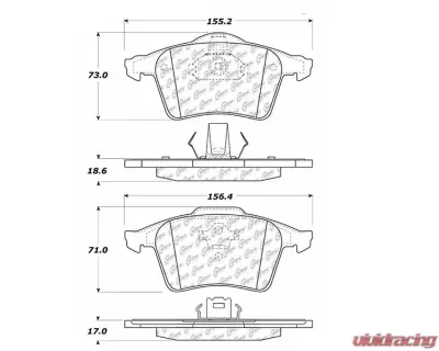 Posi-Quiet Semi-Metallic Brake Pads with Hardware 104.09790 - 104.09790