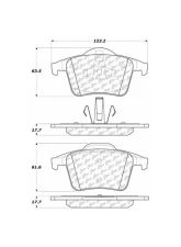 Posi-Quiet Semi-Metallic Brake Pads with Hardware 104.09800                                     - 104.09800 - Image 2