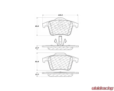 Posi-Quiet Semi-Metallic Brake Pads with Hardware 104.09800 - 104.09800