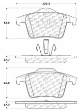 Posi-Quiet Semi-Metallic Brake Pads with Hardware 104.09800                                     - 104.09800 - Image 3