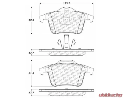 Posi-Quiet Semi-Metallic Brake Pads with Hardware 104.09800 - 104.09800