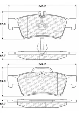 Posi-Quiet Semi-Metallic Brake Pads with Hardware 104.09860                                     - 104.09860 - Image 3