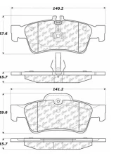 Posi-Quiet Semi-Metallic Brake Pads with Hardware 104.09860                                     - 104.09860 - Image 3
