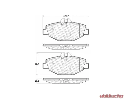Posi-Quiet Semi-Metallic Brake Pads with Hardware 104.09870 - 104.09870