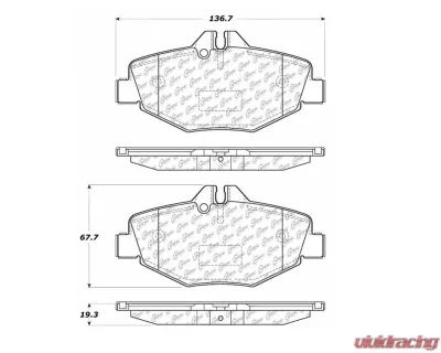 Posi-Quiet Semi-Metallic Brake Pads with Hardware 104.09870 - 104.09870