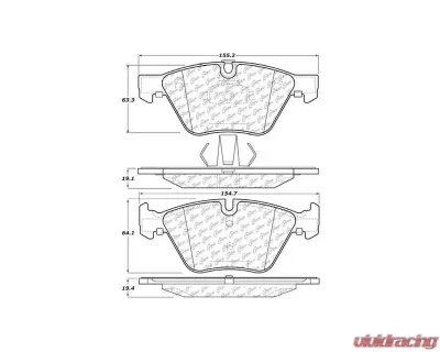 Posi-Quiet Semi-Metallic Brake Pads with Hardware 104.10612 - 104.10612