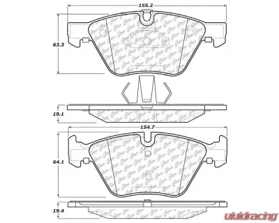 Posi-Quiet Semi-Metallic Brake Pads with Hardware 104.10612 - 104.10612