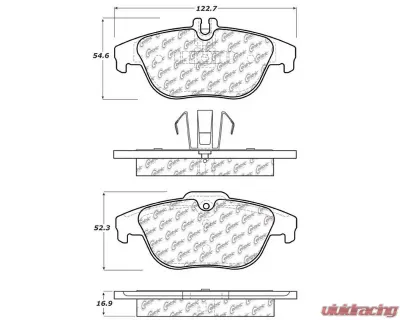 Posi-Quiet Semi-Metallic Brake Pads with Hardware 104.13411 - 104.13411
