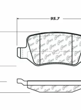 Posi-Quiet Semi-Metallic Brake Pads with Hardware 104.13580                                     - 104.13580 - Image 2