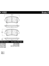 Posi-Quiet Semi-Metallic Brake Pads with Hardware 104.14302                                     - 104.14302 - Image 2