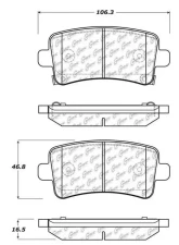 Posi-Quiet Semi-Metallic Brake Pads with Hardware 104.14302                                     - 104.14302 - Image 2