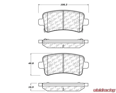 Posi-Quiet Semi-Metallic Brake Pads with Hardware 104.14302 - 104.14302