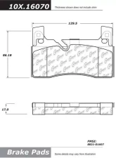 Posi-Quiet Semi-Metallic Brake Pads with Hardware 104.16070                                     - 104.16070 - Image 3