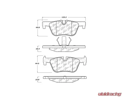 Posi-Quiet Semi-Metallic Brake Pads with Hardware 104.16130 - 104.16130