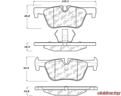 Posi-Quiet Semi-Metallic Brake Pads with Hardware 104.16130 - 104.16130