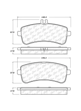 Posi-Quiet Semi-Metallic Brake Pads with Hardware 104.16811                                     - 104.16811 - Image 2