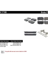 Posi-Quiet Semi-Metallic Brake Pads with Hardware 104.17180                                     - 104.17180 - Image 2
