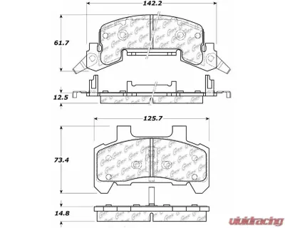 Posi-Quiet Ceramic Brake Pads with Shims 105.02890 - 105.02890