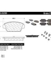 Posi-Quiet Ceramic Brake Pads with Shims and Hardware 105.03290                                     - 105.03290 - Image 2