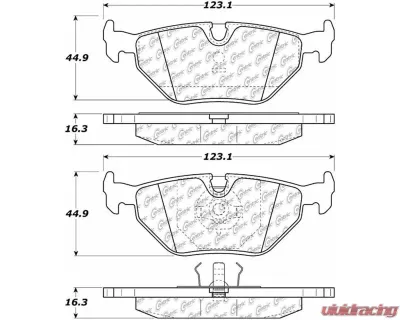 Posi-Quiet Ceramic Brake Pads with Shims and Hardware 105.03960 - 105.03960