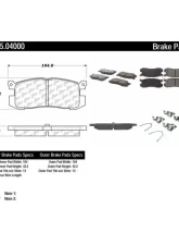 Posi-Quiet Ceramic Brake Pads with Shims and Hardware 105.04000                                     - 105.04000 - Image 2