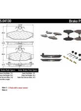 Posi-Quiet Ceramic Brake Pads with Shims and Hardware 105.04130                                     - 105.04130 - Image 2