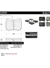 Posi-Quiet Ceramic Brake Pads with Shims 105.04550                                     - 105.04550 - Image 2
