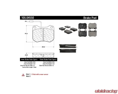 Posi-Quiet Ceramic Brake Pads with Shims 105.04550 - 105.04550
