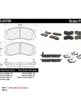 Posi-Quiet Ceramic Brake Pads with Shims and Hardware 105.04700                                     - 105.04700 - Image 2