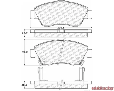Posi-Quiet Ceramic Brake Pads with Shims and Hardware 105.06210 - 105.06210