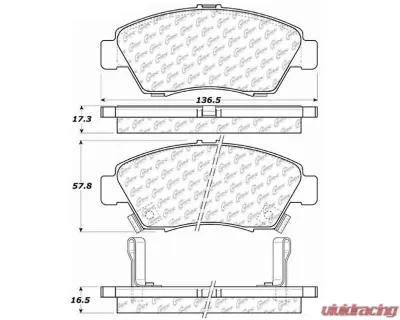 Posi-Quiet Ceramic Brake Pads with Shims and Hardware 105.06211 - 105.06211