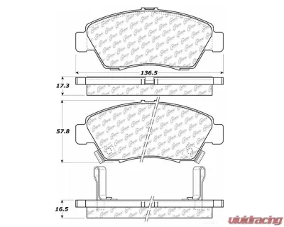 Posi-Quiet Ceramic Brake Pads with Shims and Hardware 105.06211 - 105.06211