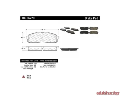 Posi-Quiet Ceramic Brake Pads with Shims 105.06220 - 105.06220