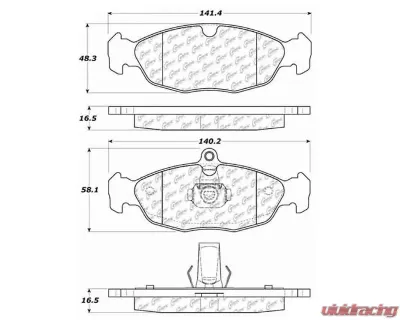 Posi-Quiet Ceramic Brake Pads with Shims and Hardware 105.06881 - 105.06881