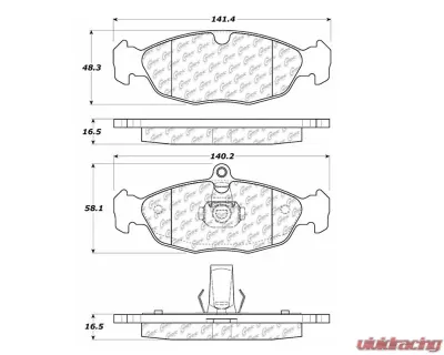 Posi-Quiet Ceramic Brake Pads with Shims and Hardware 105.06881 - 105.06881