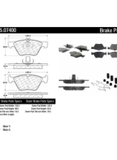 Posi-Quiet Ceramic Brake Pads with Shims and Hardware 105.07400                                     - 105.07400 - Image 2