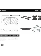 Posi-Quiet Ceramic Brake Pads with Shims and Hardware 105.08280                                     - 105.08280 - Image 2