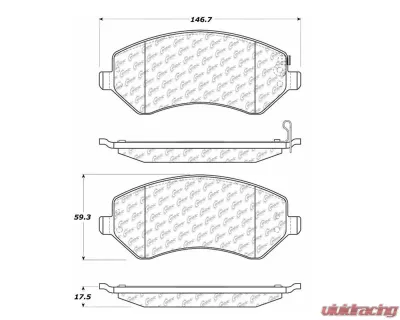 Posi-Quiet Ceramic Brake Pads with Shims and Hardware 105.08560 - 105.08560