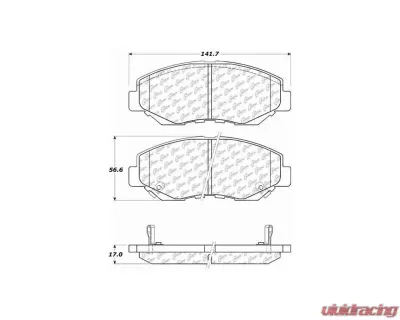 Posi-Quiet Ceramic Brake Pads with Shims and Hardware 105.09142 - 105.09142