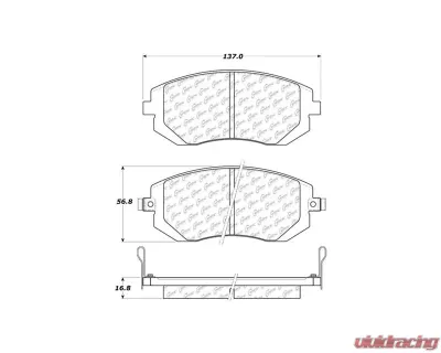 Posi-Quiet Ceramic Brake Pads with Shims and Hardware 105.09290 - 105.09290