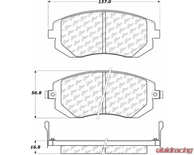 Posi-Quiet Ceramic Brake Pads with Shims and Hardware 105.09290 - 105.09290