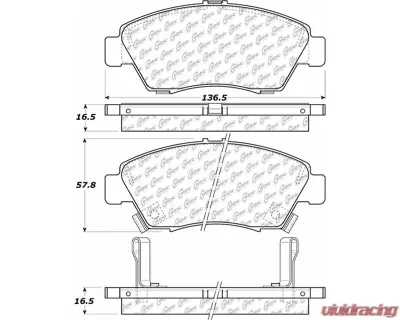 Posi-Quiet Ceramic Brake Pads with Shims and Hardware 105.09481 - 105.09481
