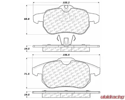 Posi-Quiet Ceramic Brake Pads with Shims and Hardware 105.09722 - 105.09722