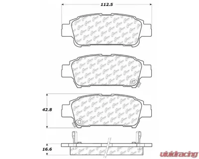 Posi-Quiet Ceramic Brake Pads with Shims and Hardware 105.09950 - 105.09950