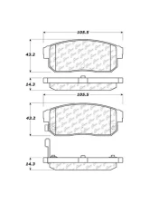 Posi-Quiet Ceramic Brake Pads with Shims and Hardware 105.10080                                     - 105.10080 - Image 3